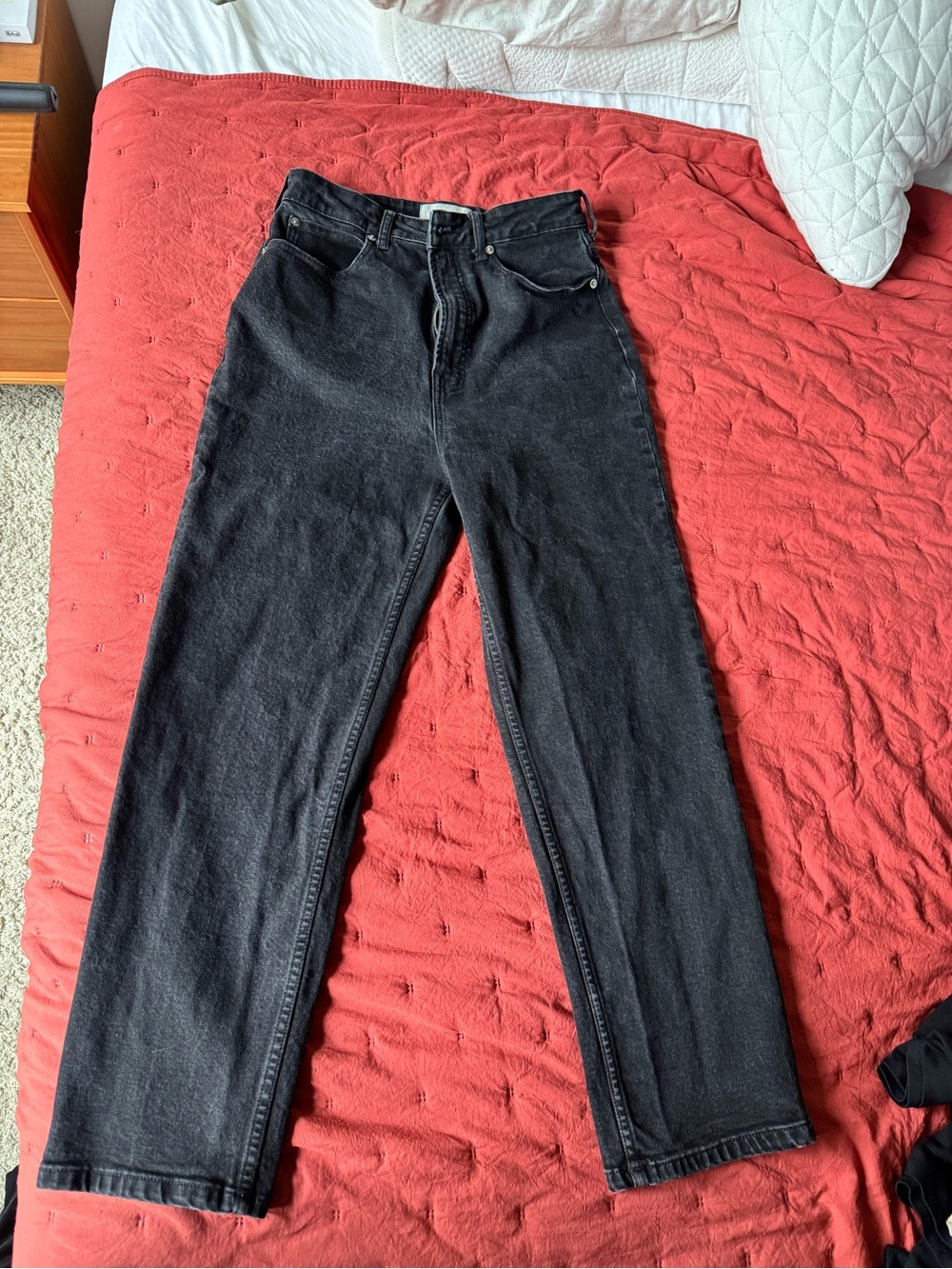 Everlane Curvy Way High Black Straight-Leg Jeans